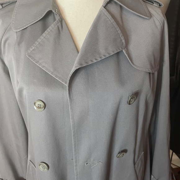 Vintage Dannimac Double-breasted Raincoat Trench Style Grey /Gray  Small VGC - Picture 5 of 11